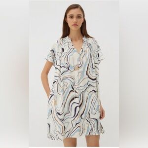 Chinti + Parker Marble Print Twill Ivory